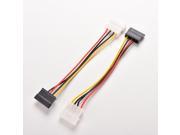 2X 4 Pin IDE Molex to 15 Pin Serial ATA SATA Hard Drive Power Adapter Cable