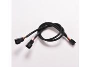 3Pin Female Y Splitter Dual Male Power Sleeved Adapter Cable Computer Case Fan