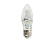 6 Pack Dimmable 60w E26 medium base 6w led chandelier light bulbs bullet top incandescent candle bulb