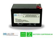 DSMiller UPS Replacement Battery Pack for APC BK650MUS APC RBC4 Cartridge 4 Leakproof 12V 12AH Battery. Pre charged with all required connectors and fuses.