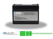 DSMiller UPS Replacement Battery Pack for APC BF500BB APC RBC21 Cartridge 21 Leakproof 12V 5.5AH RT Battery. Pre charged with all required connectors and f