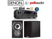 Denon AVR X1300W Receiver Bundle with Polk Audio TSi100 Bookshelf Speakers