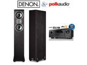 Denon AVR X2300W Bundle with 2 Polk Audio TSi300 Floorstanding Speakers