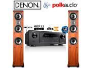 Denon AVR X1300W Bundle with Polk TSi400 Floorstanding Speakers in Cherry