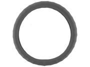 KM World Gray 13.5 14.25 Inch PU Leather Steering Wheel Cover With Finger Indentations Fits Vibe