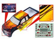 Redcat Racing 14050 Y Yellow with Black Flames 1 5 Truck Body for Rampage MT XT