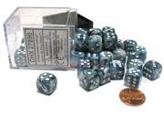 Lustrous 12mm D6 Chessex Dice Block 36 Dice Slate with White Pips