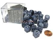 Phantom 12mm D6 Chessex Dice Block 36 Dice Black with Silver Pips