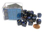 Scarab 12mm D6 Chessex Dice Block 36 Dice Royal Blue with Gold Pips