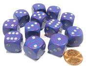 Speckled 16mm D6 Chessex Dice Block 12 Dice Silver Tetra