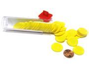 Set of 50 7 8 Easy Stacking Plastic Mini Playing Poker Chips Yellow