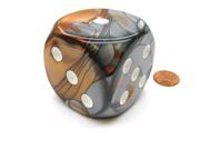 Gemini 50mm Huge Large D6 Chessex Dice 1 Piece Copper Steel with White Pips
