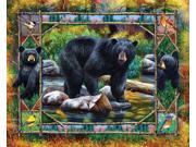 Black Bear and Cubs 1 000 Piece Puzzle by White Mountain Puzzles