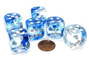 Nebula 20mm Big D6 Chessex Dice 6 Pieces Dark Blue with White Pips