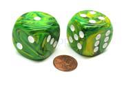Vortex 30mm Large D6 Chessex Dice 2 Pieces Dandelion with White Pips