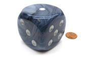 Phantom 50mm Huge Large D6 Chessex Dice 1 Piece Black Blue with Silver Pips