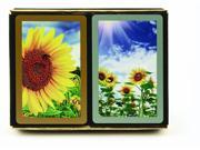 Congress Sunflowers Standard Index Bridge Playing Cards 2 Deck Set
