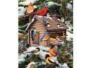 Log Cabin Birdhouse 1000 Piece Puzzle by White Mountain Puzzles