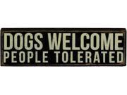 Dogs Welcome People Tolerated Box Sign by Primitives by Kathy
