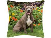 American Pit Bull Terrier Pillow by BrownTrout