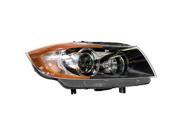 2006 2008 BMW 323i Passenger Side Right Head Lamp Lens and Hsng incl HID Lamp W O At Adj