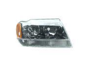 1999 2004 Jeep Grand Cherokee Passenger Clear with Clear Park Lens Chrome Head Lamp incl Hsng 55155552AI C