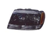 2002 2004 Jeep Grand Cherokee Passenger Right Front Smoked Lens w Clear Park Below Head Lamp 5103400AA V