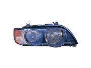 2000 2003 BMW X5 Passenger Side Right Halogen Type Head Lamp Lens and Hsng incl Wht Trn Sgnl