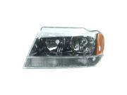 1999 2004 Jeep Grand Cherokee Driver Side Left with Clear Park Lens Chrome Head Lamp w Hsng 55155553AI V