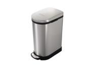 Heim Concept Step Trash Can with Slow Down Close 2.6 Gallon Brushed Stainless Steel