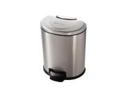 Heim Concept Semi Round Step Trash Can with Slow Down Close 1.6 Gallon Brushed Stainless Steel