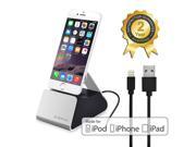 Avantree Aluminum iPhone Charging Dock with REPLACEABLE Apple Certified Lightning Cable Sync Charger Stand for iPhone 7 6s plus 6 etc