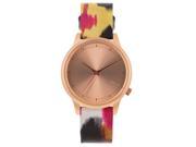 Komono KOM W2750 Women s Estelle Aquarelle Multicolor Fabric Band with Rose Gold Dial Watch