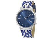 Komono KOM W1835 Wizard Print Unisex Stainless Steel Case Multi Leather Blue Dial Silver Watch