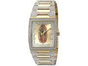 Wittnauer WN3039 Men s Crystal Stainless Two Tone Bracelet Band Gold Dial Watch