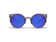Quay HARLMGRPUR Women s Grey Frame Blue Lens Cat Eye Sunglassess