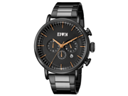 EDWIN EW1G013M0074 Men s Element Two tone Bracelet Band Black Dial Watch