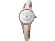 Obaku V110LXVWRW Women s Stainless Steel White Leather Band Pearl Dial Watch
