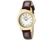 Pulsar PRW014 Women s Stainless Steel Brown Leather Band Pearl Dial Watch