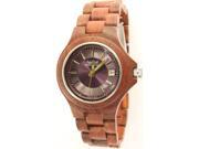 Tense G4302R V Mens Metro Wood Case Bracelet Band Purple Dial Watch