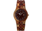 Tense J5200I Mens Yukon Wood Case Bracelet Band Brown Dial Watch