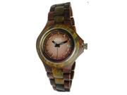 Tense Wood G4302SG Women s Sandalwood Two tone Bracelet Band Brown Dial Watch