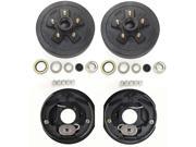 Set of 2 Trailer 5 on 4.5 Hub Drum Kits with 10 X2 1 4 Electric brakes for 3500 lbs axle 22001 21003