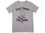 Nike Big Boys 8 20 Don t Sweat My Socks T Shirt Heather Gray Small
