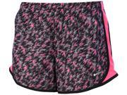 Nike Big Girls 7 16 Dri Fit Tempo Allover Print Running Shorts Black Grey Pink XS