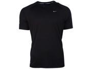 Nike Men s Dri Fit Miler UV Short Sleeve Running Shirt Black Large