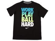 Nike Big Boys 8 20 Work Play Ball Hard T Shirt Black Small