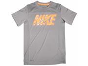 Nike Big Boys 8 20 Dri Fit Hyperspeed Rain Camo Training Shirt Gray Small
