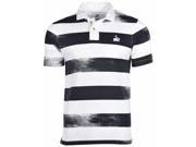 Nike Men s Faded Stripe Slider Soccer Polo Shirt Black White Small