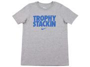 Nike Big Boys 8 20 Trophy Stackin Graphic T Shirt Heather Gray Small